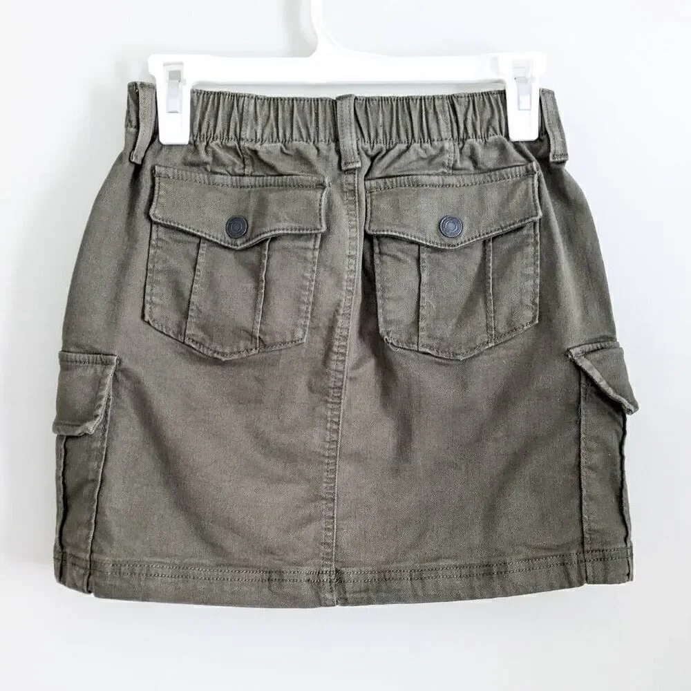 SO Juniors Cargo Utility Skirt Green